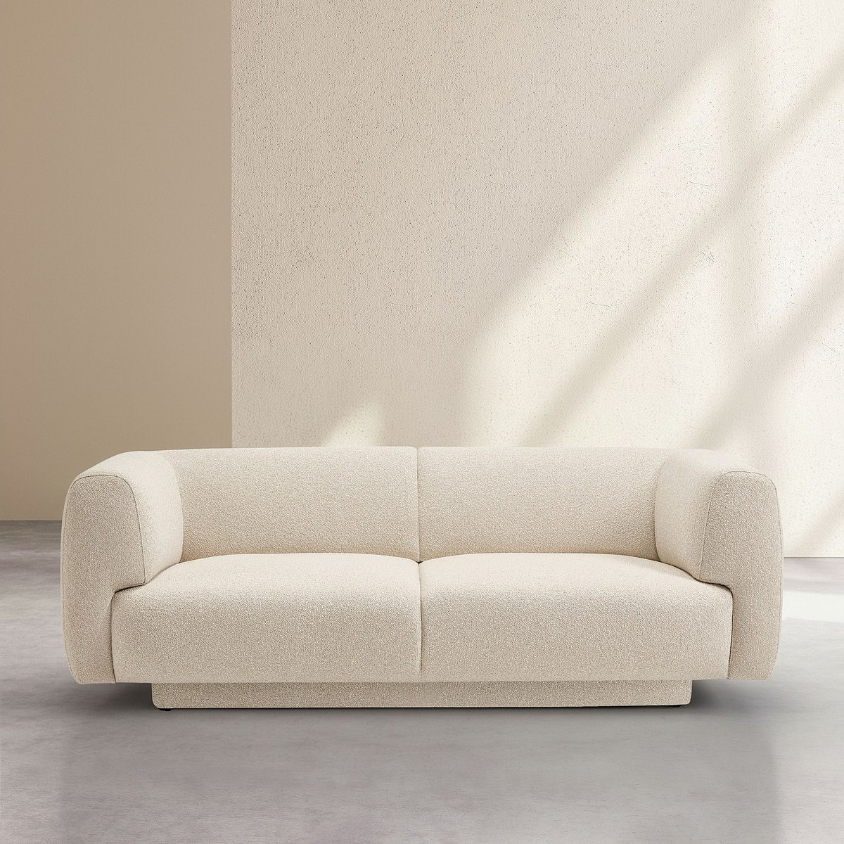 Canapé en tissu texturé AUSTIN beige, HABITAT