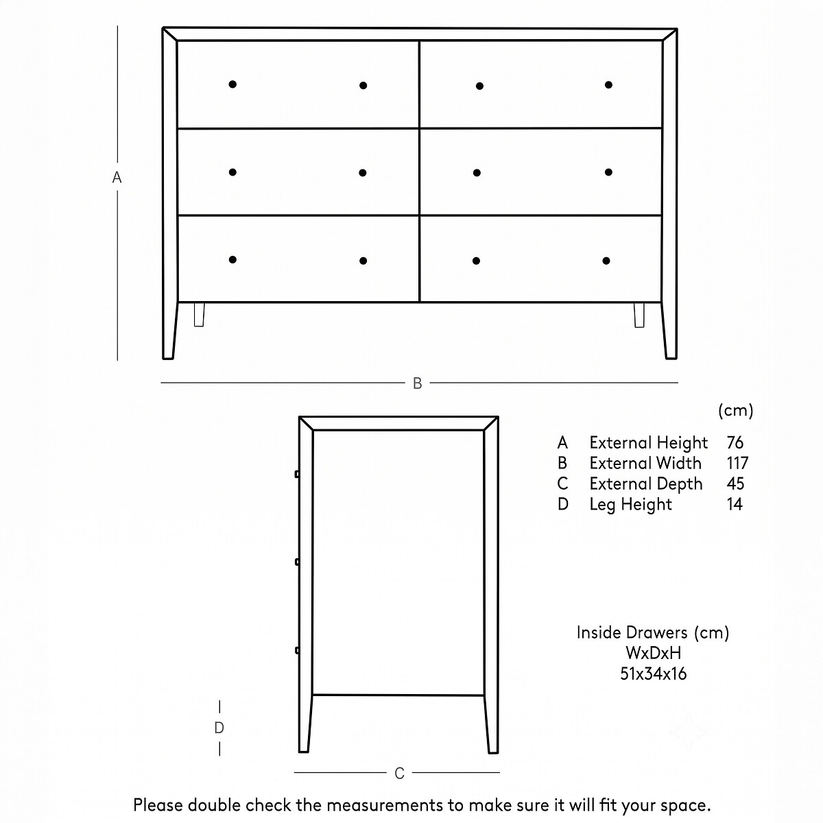 Valente Mango Wood 6 Drawer Chest Of Drawers light wood, SWOON
