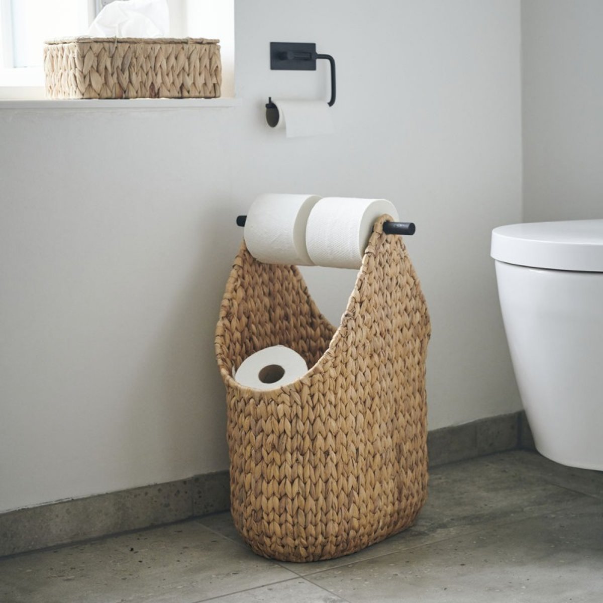 Porte-papier WC panier tressé jacinthe Paper bois clair, HOUSE DOCTOR