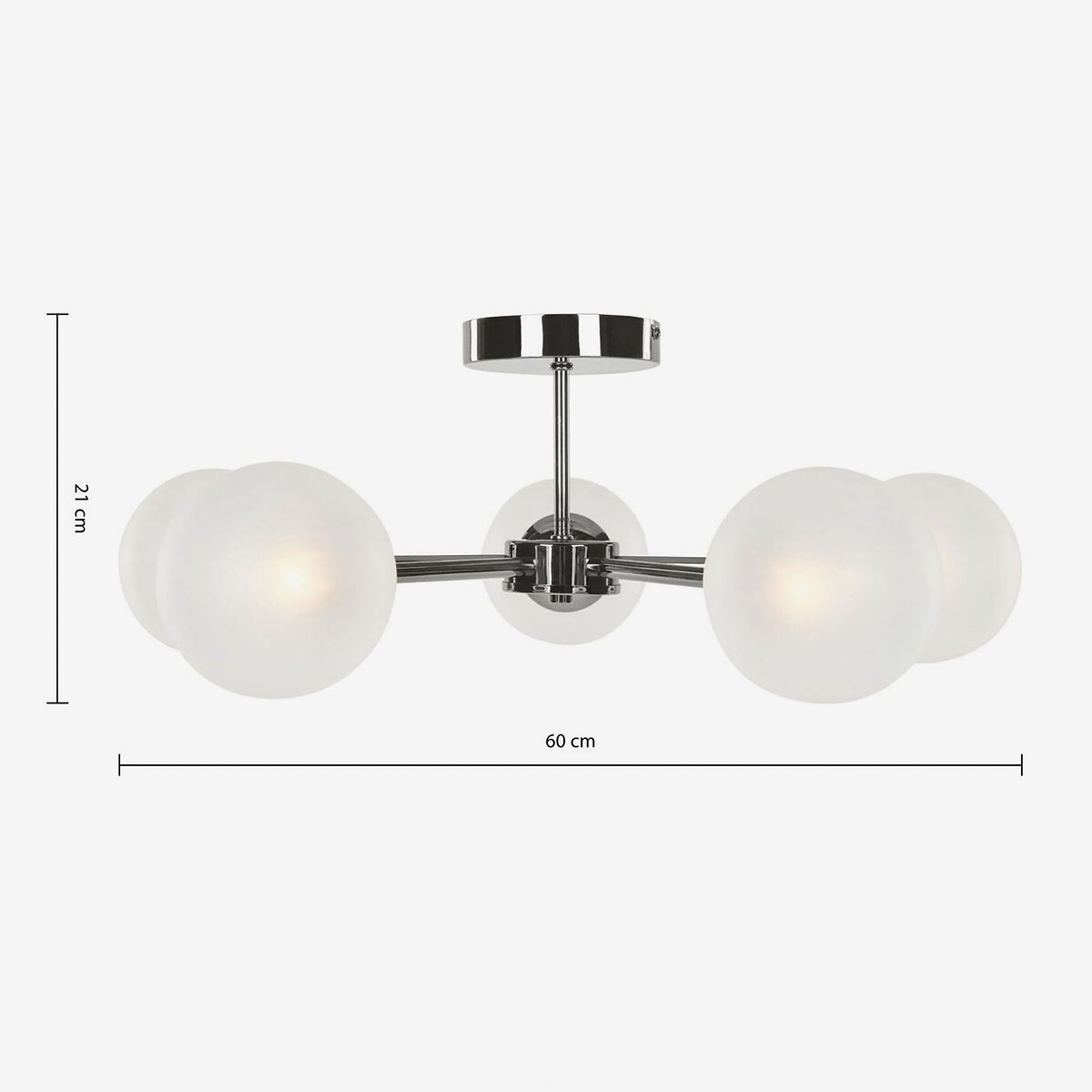 MADE.COM Globe 5-Light Semi-Flush Ceiling Light in Chrome chrome, MADE