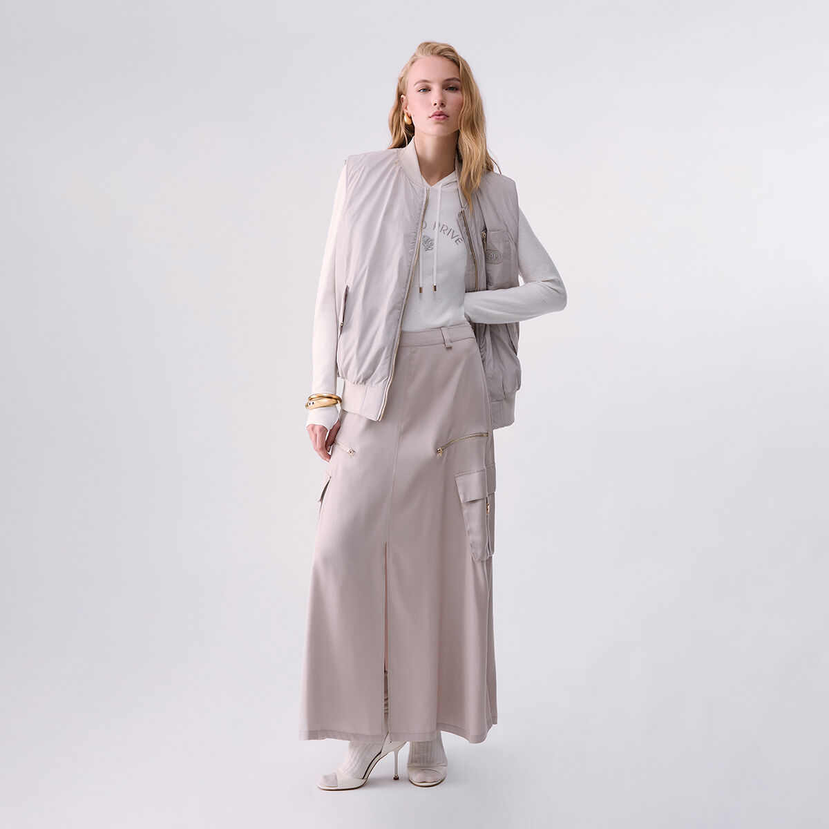 Jupe cargo longue blanc, LIU JO