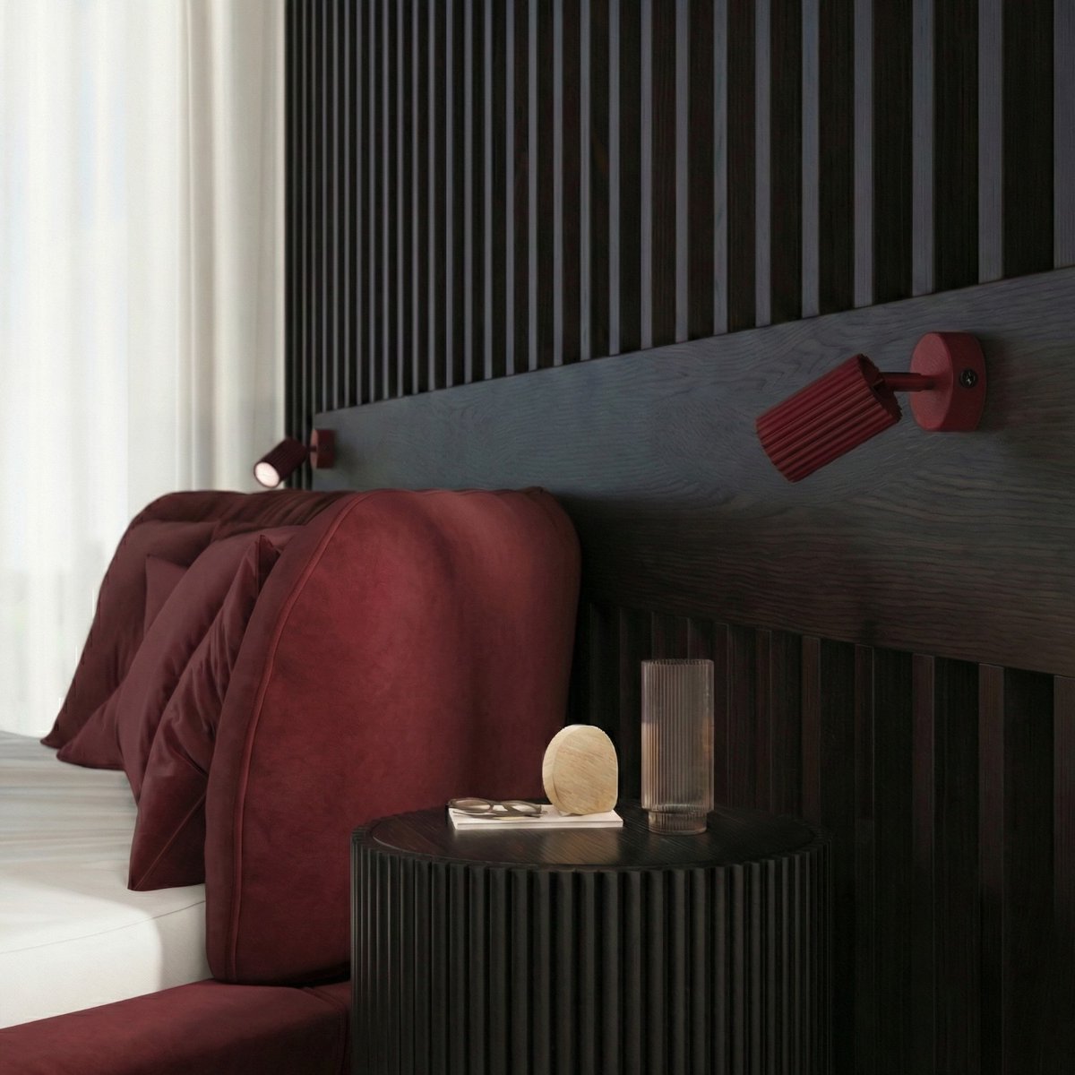 Applique murale Aluminium Bordeaux GU10 1 KARBON bordeaux, EDEN