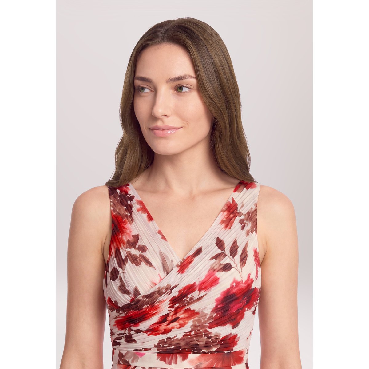Robe de soirée à plis cream/red, VERA MONT