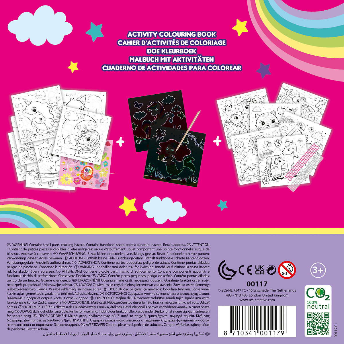 Brinquedo "Livro de atividades glitter 3 em 1", SES multicolor, SES