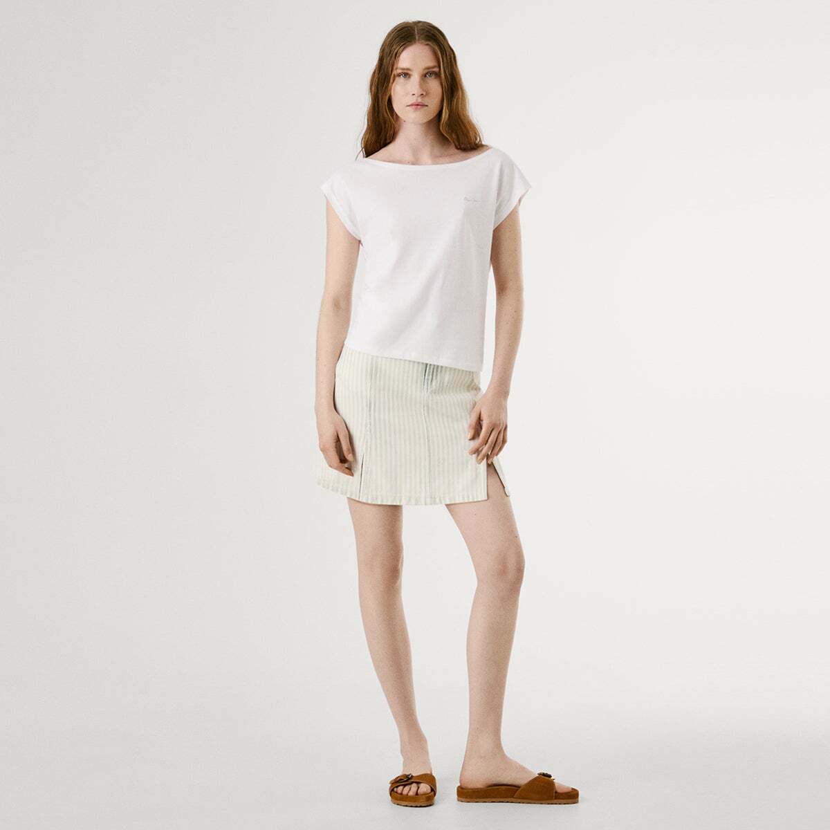 T-Shirt À Dos Échancré blanc, PEPE JEANS