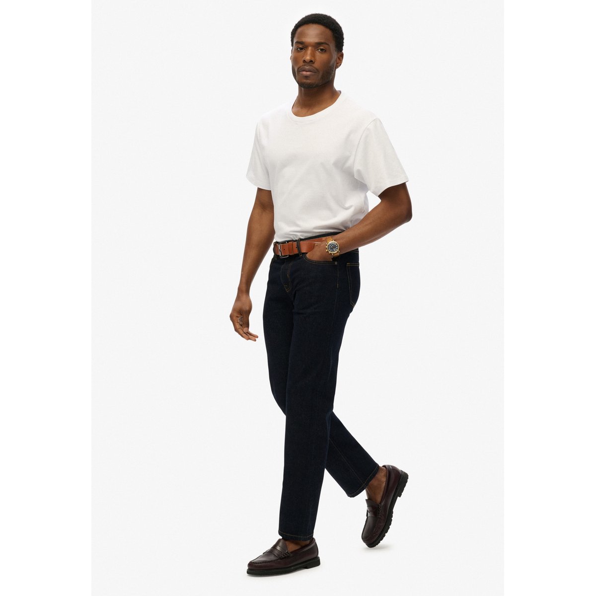 Jean The Merchant Store Coupe Droite crème multicolore, SUPERDRY