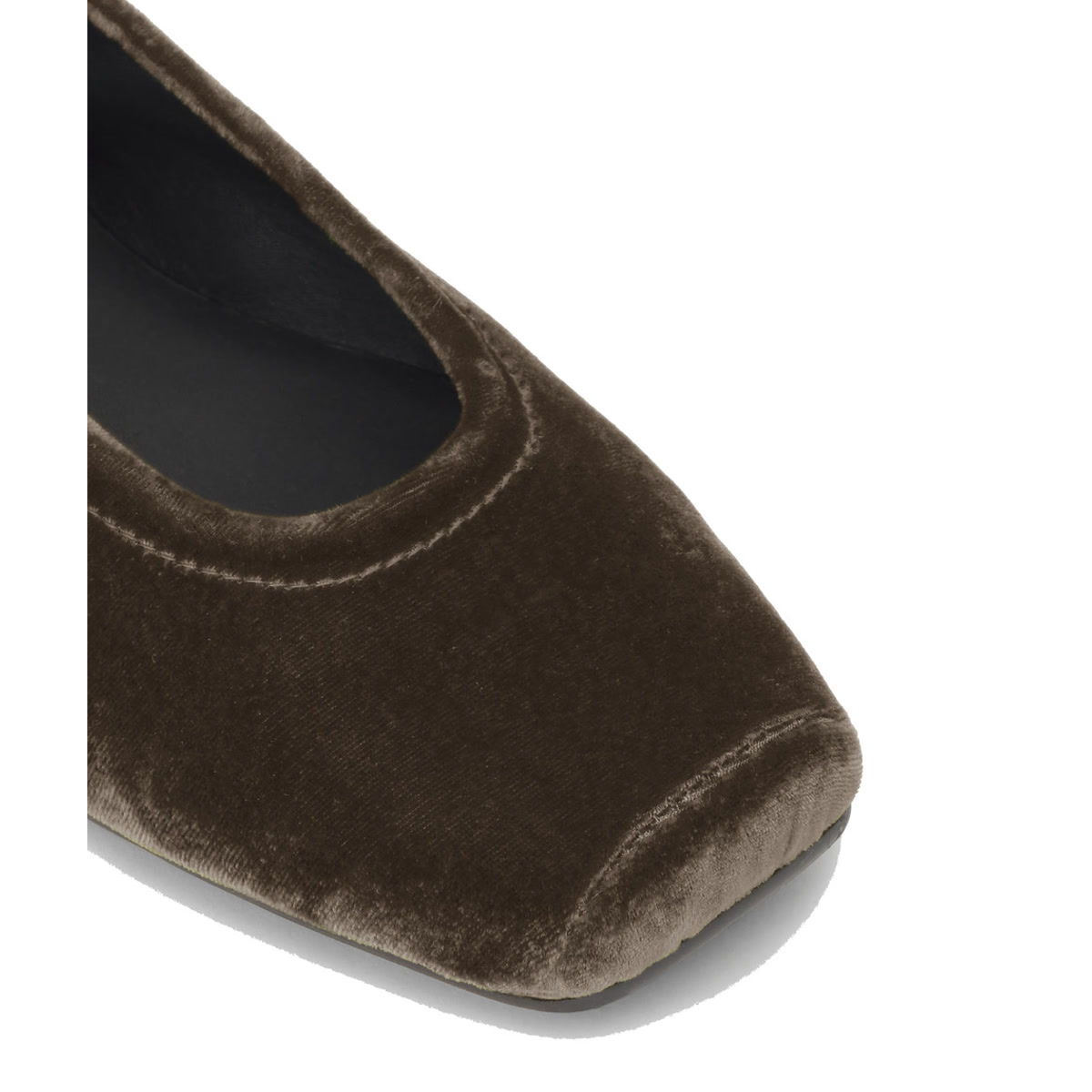 Ballerines plates en velours GEMA marron foncé, CASTANER