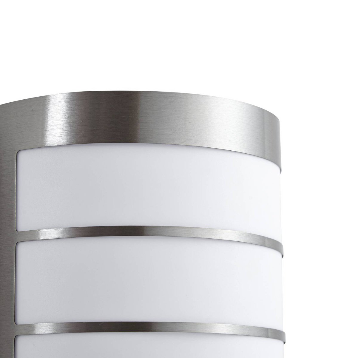Applique extérieure en inox moderne, Noyan acier inoxydable, blanc, LINDBY