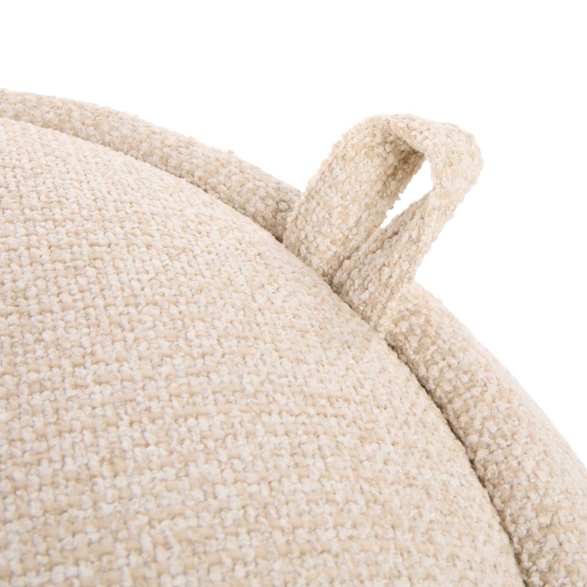 Pouf coffre de rangement en bouclette ELIOR creme, ATMOSPHERA