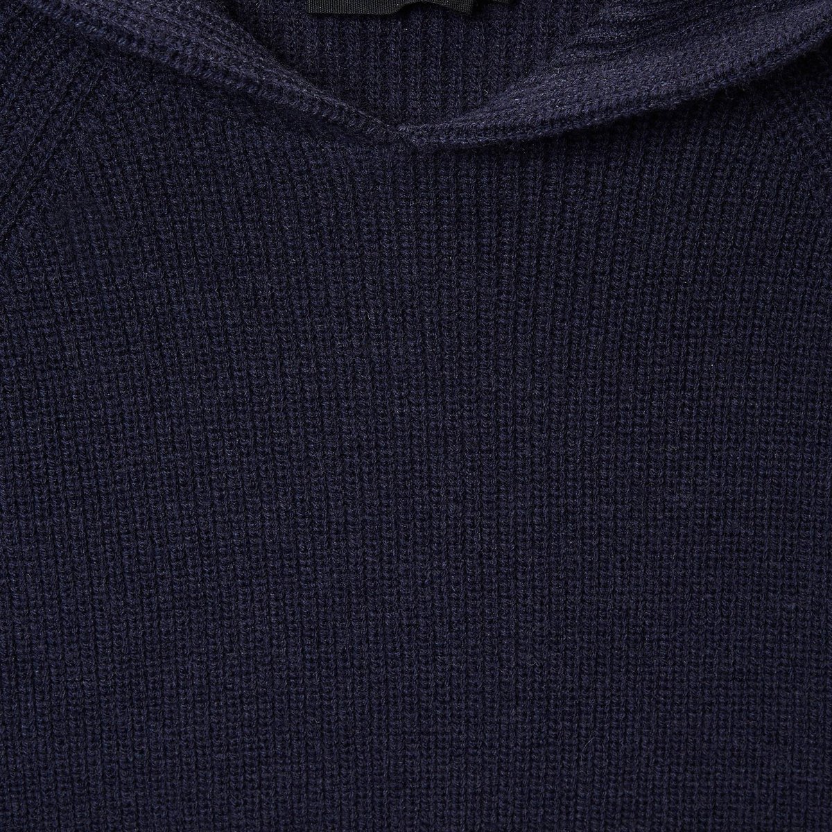 Pull à capuche uni contenant de la laine, certifié OEKO-TEX marine, MONOPRIX