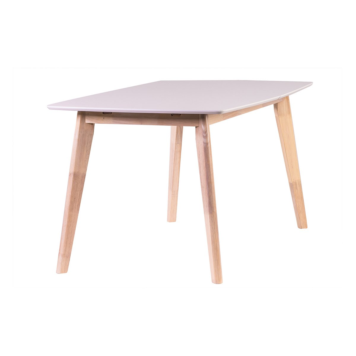 Table à manger extensible scandinave L150-200 cm LEENA blanc, MILIBOO