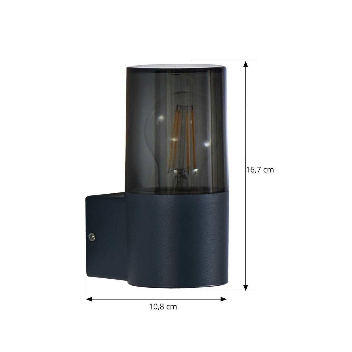 Applique extérieure en aluminium moderne gris fumé, LINDBY