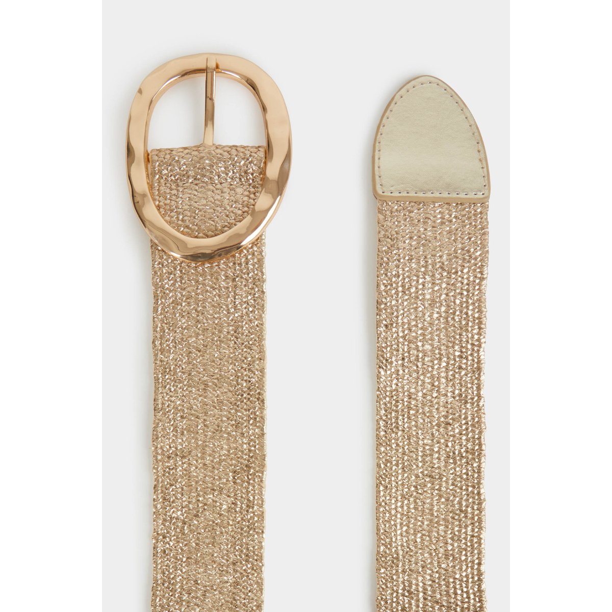 Ceinture large paille jaune or, MORGAN