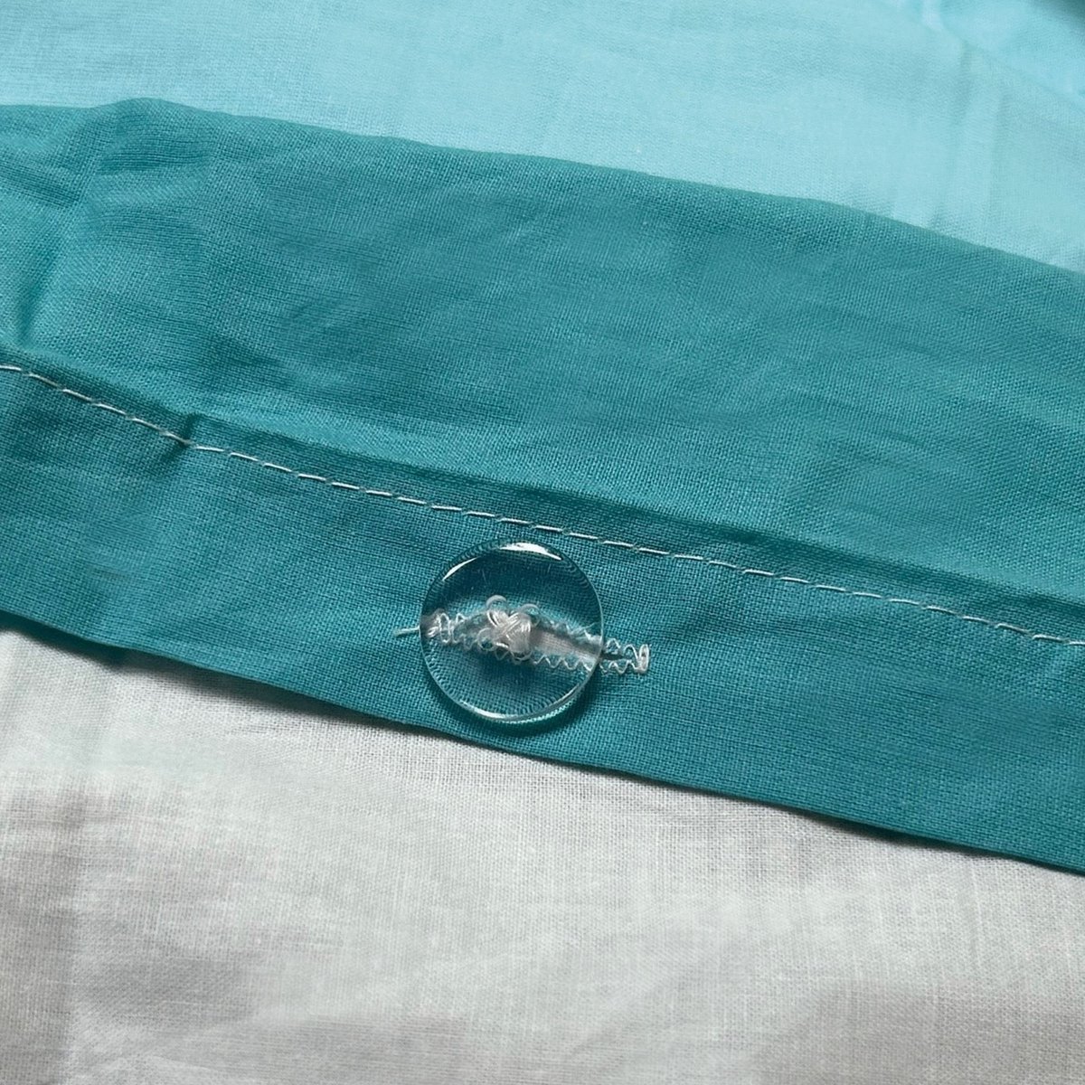 Parure de lit 1 personne imprimée 100% coton, TENDANCE OCÉANE bleu, MATT ET ROSE