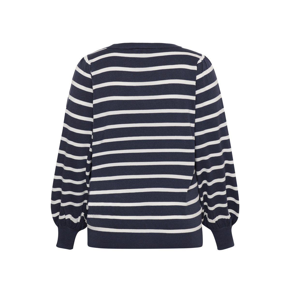 Pullover tricoté bleu blanc graphite w. chalk stripe, KAFFE CURVE