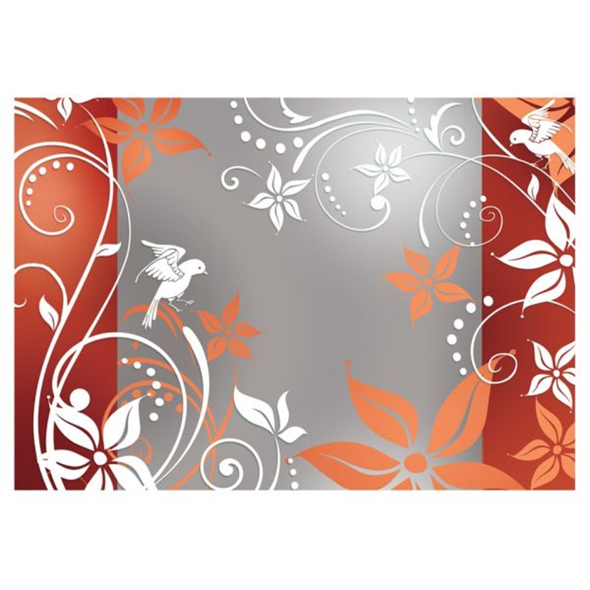 Papier peint intissé panoramique Floral fantasy II gris / argent, EDEN