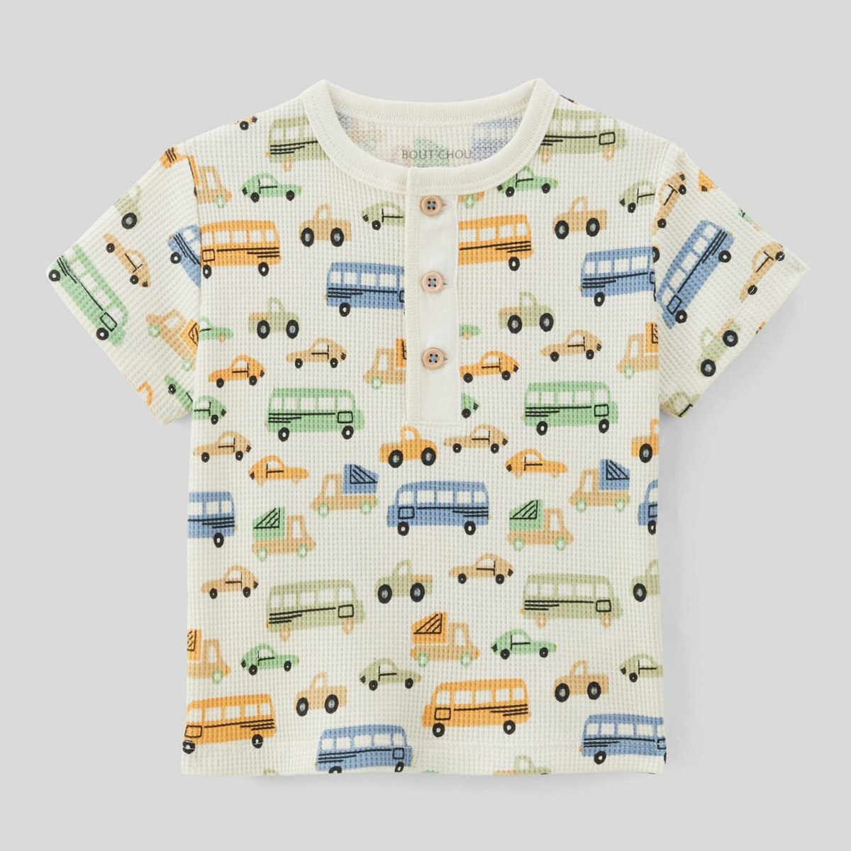 T-shirt manches courtes imprimé en coton BIO GOTS naturel, BOUT'CHOU