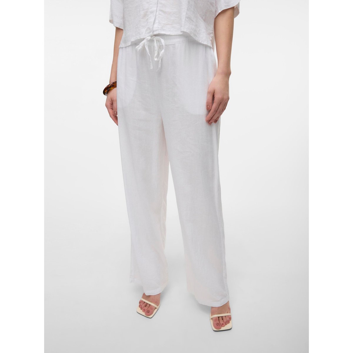 Pantalon À Jambe Large blanche - snow white 3, VERO MODA
