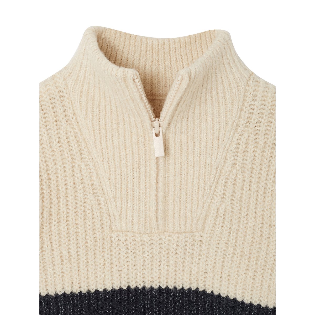 Pull col montant blanc chiné, VERTBAUDET