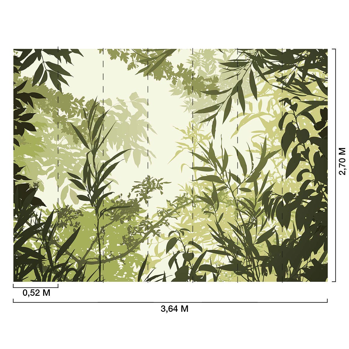 Papier peint panoramique feuilles sous bois tropical intissé, HEXOA