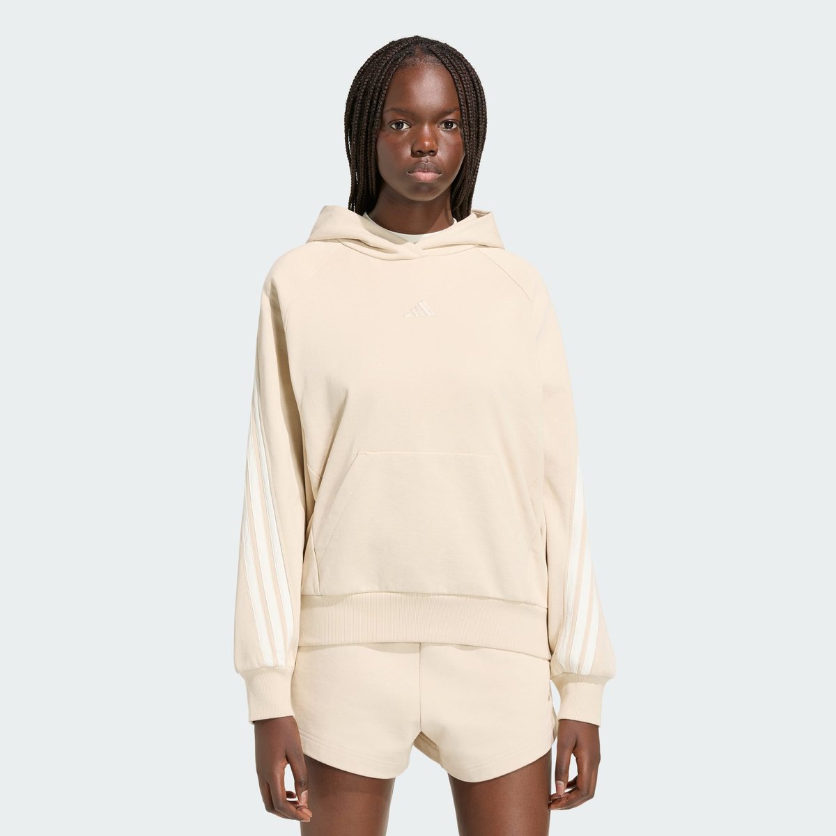 Sweat-Shirt À Capuche Adidas Kit 3-Stripes Sweat-Shirt À Capuche Adidas Kit 3-Stripes crystal linen / off white, ADIDAS SPORTSWEAR