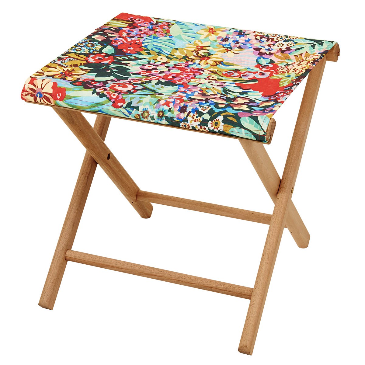 Pliant pêcheur en eucalyptus et toile outdoor, TANA multicolore, VENT DE BOHÈME