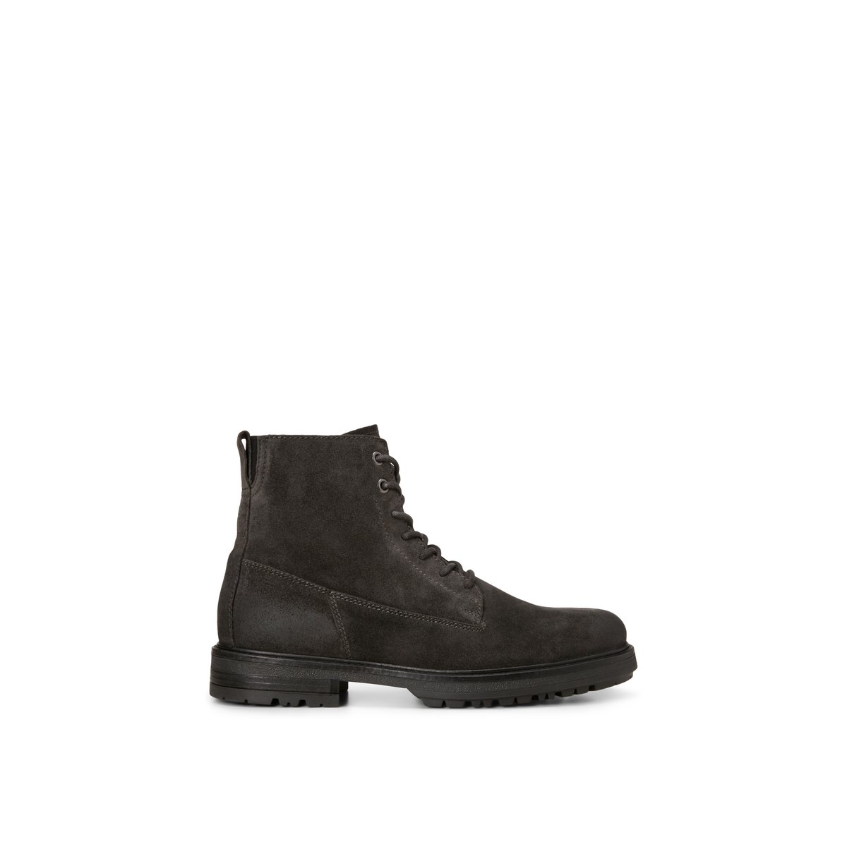 Bottines à lacets, modèle Rony en cuir velours souple gris foncé, MARC O'POLO