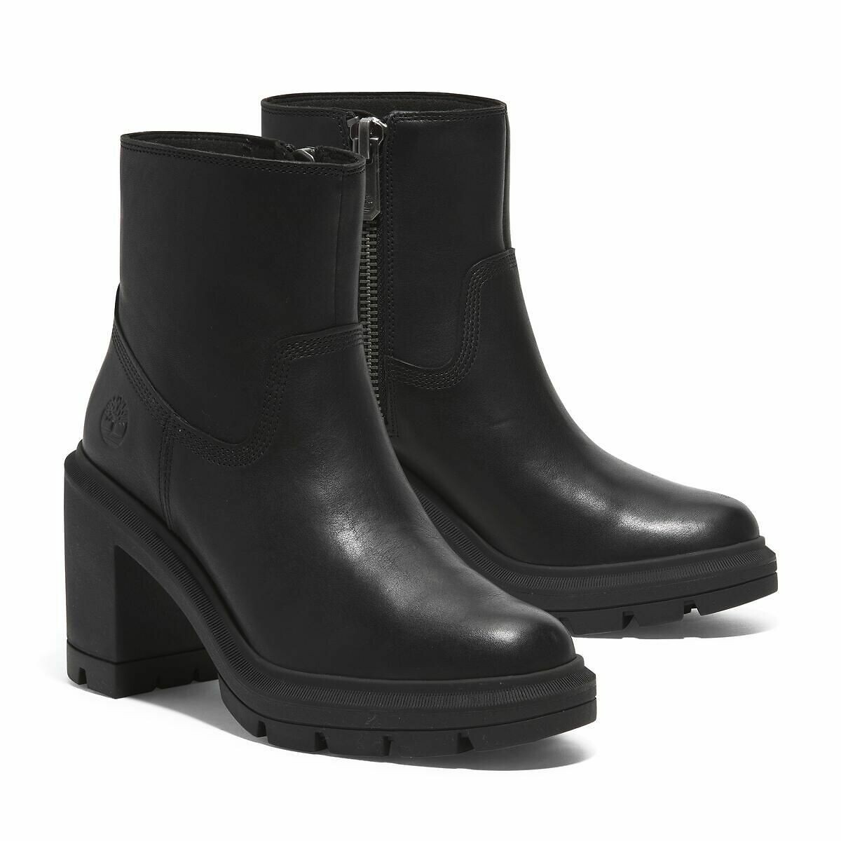 Boots cuir à talon Allington Heights noir, TIMBERLAND