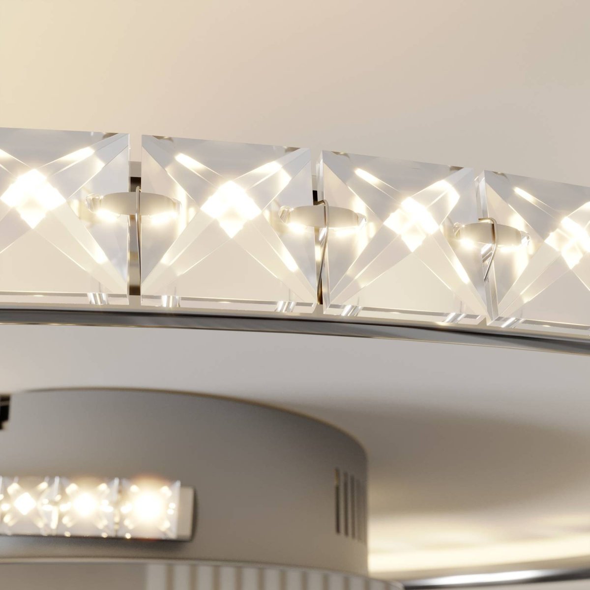 Plafonnier en métal moderneLED, Joline chrome, transparent, LINDBY