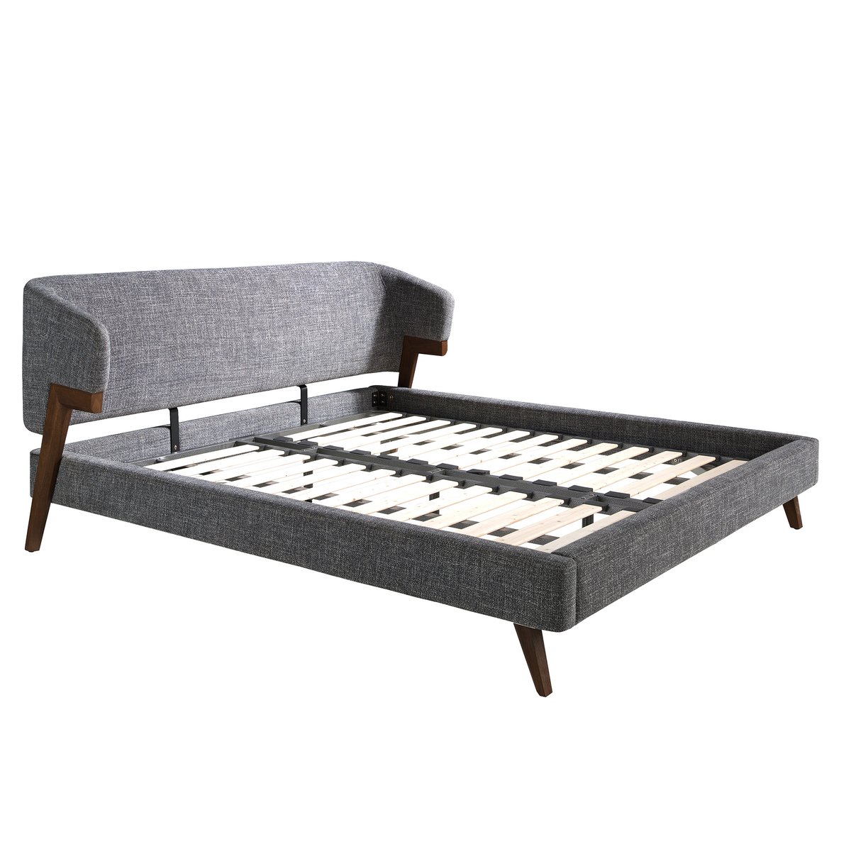 Lit en tissu gris | noyer, ANGEL CERDA