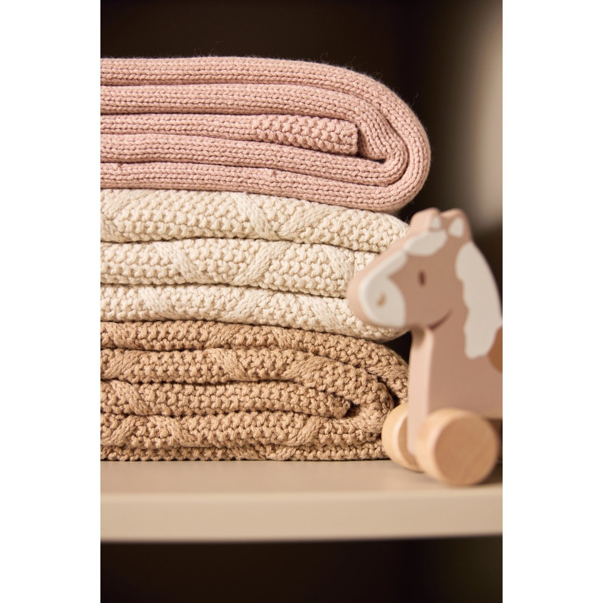 Couverture en polaire rose, JOLLEIN