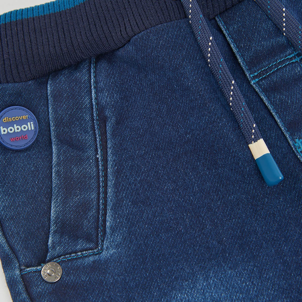 Pantalon garçon denim avec cordon bleu, BOBOLI