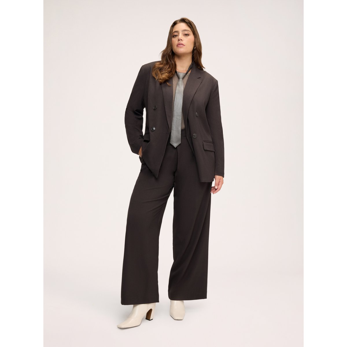 Blazer croisée structurée marron, FIORELLA RUBINO