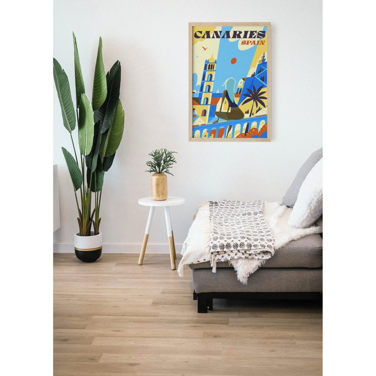 Affiche Îles Canaries blanc, L'AFFICHERIE