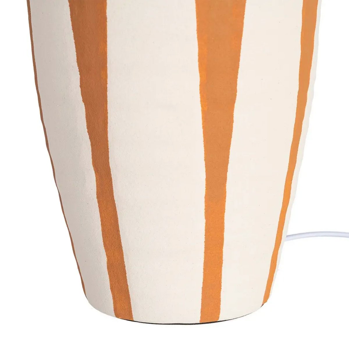 Lampe à poser céramique blanche rayures terracotta 30x30x55.5cm marron, WADIGA