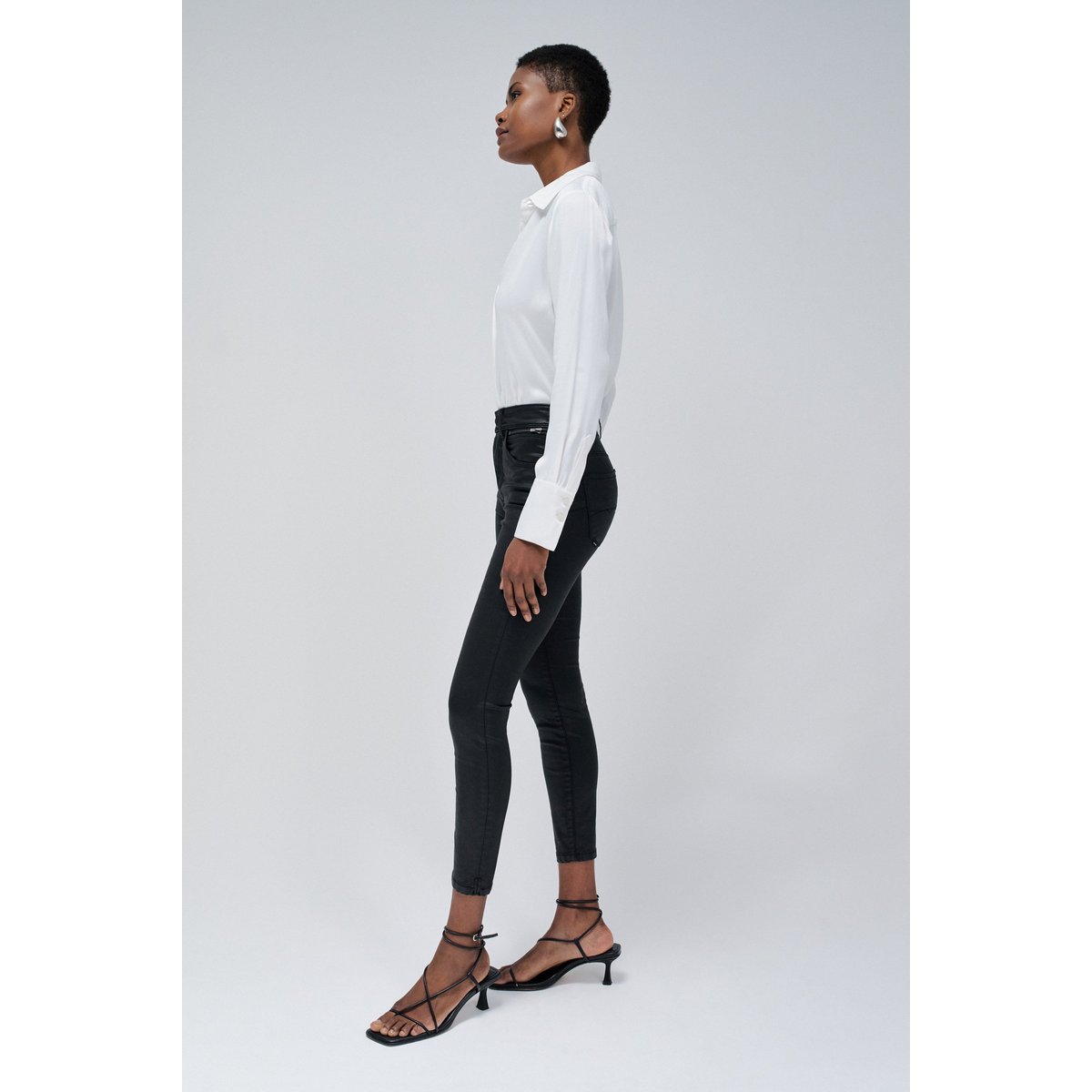 JEAN FAITH PUSH IN CROPPED SKINNY noir, SALSA JEANS