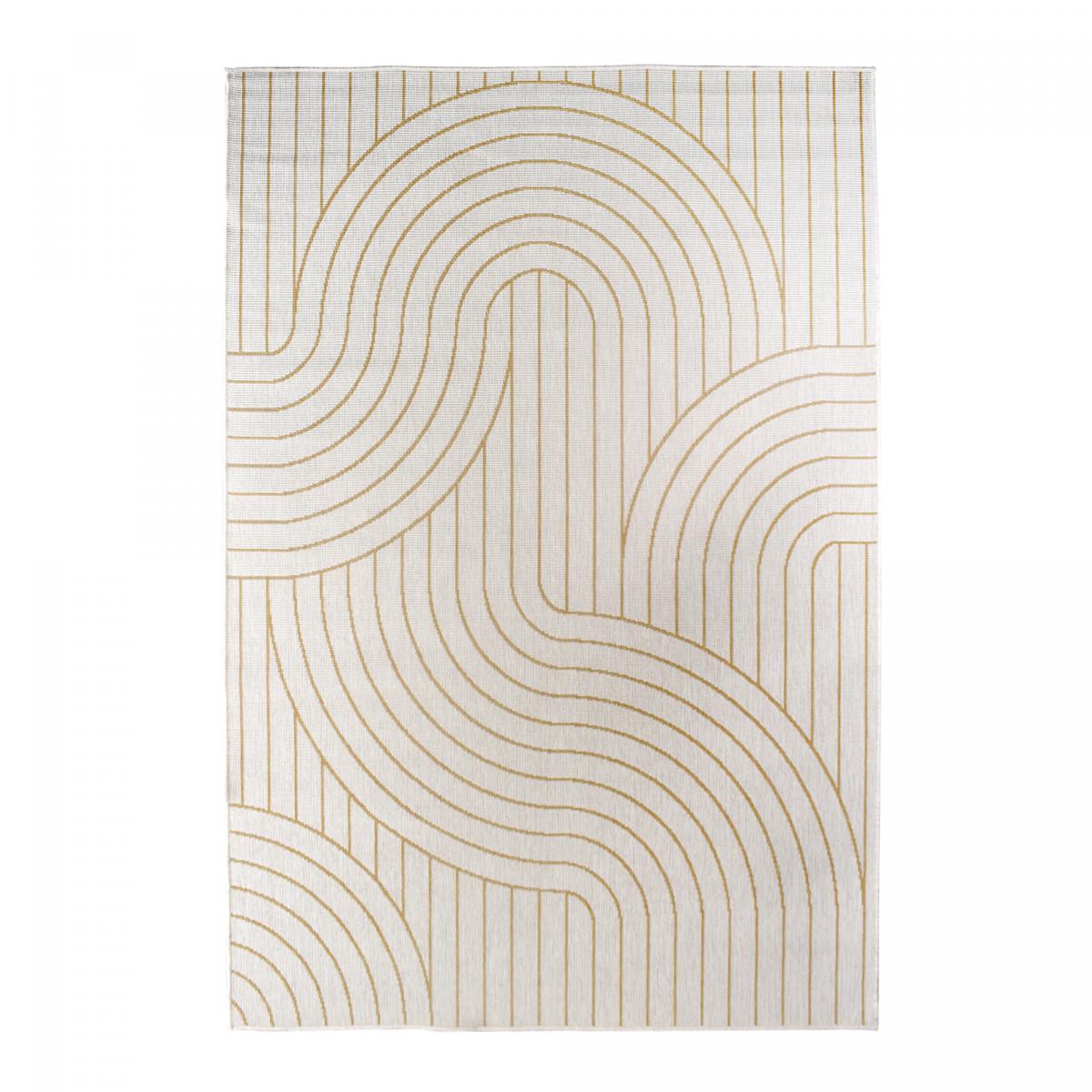 Tapis extérieur, kilim reversible LYN2 U REVERSIBLE jaune, écru, UN AMOUR DE TAPIS