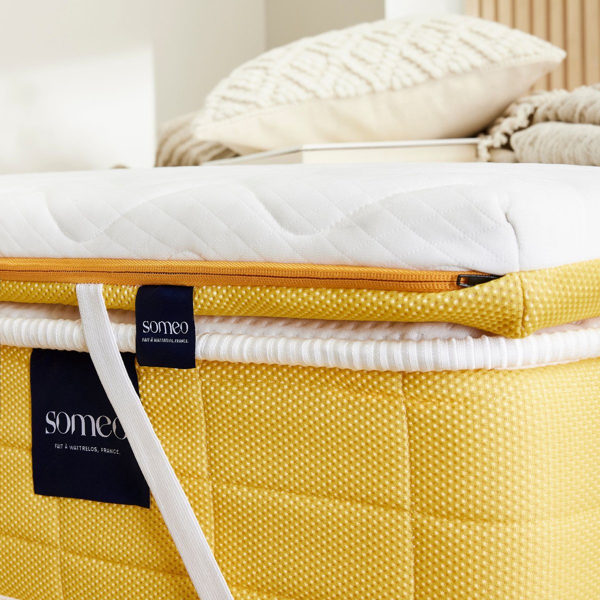 Surmatelas mousse ferme Aurore blanc, SOMEO