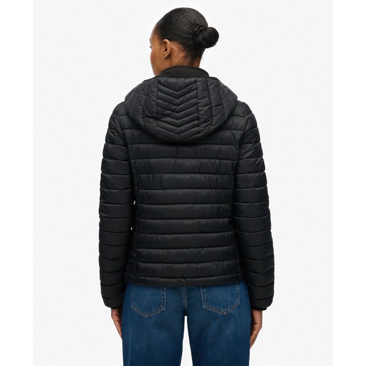 Veste matelassée à capuche Fuji Lite noir, SUPERDRY