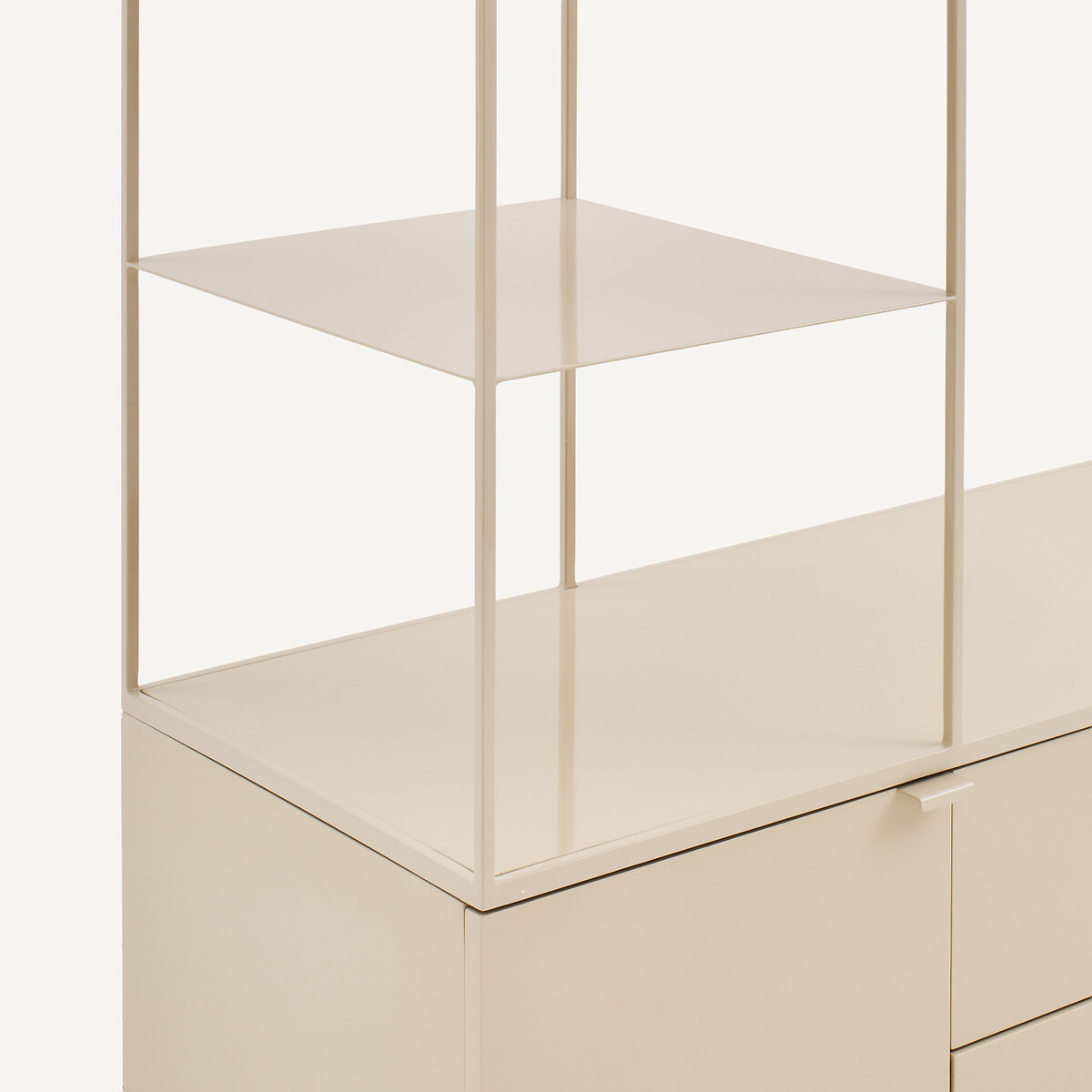 Dressing ouvert en métal fer et MDF plaqué orme ou laqué, KOLYA grège, AM.PM