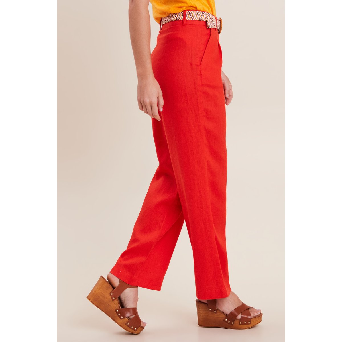 Pantalon large ceinturé orange, BREAL