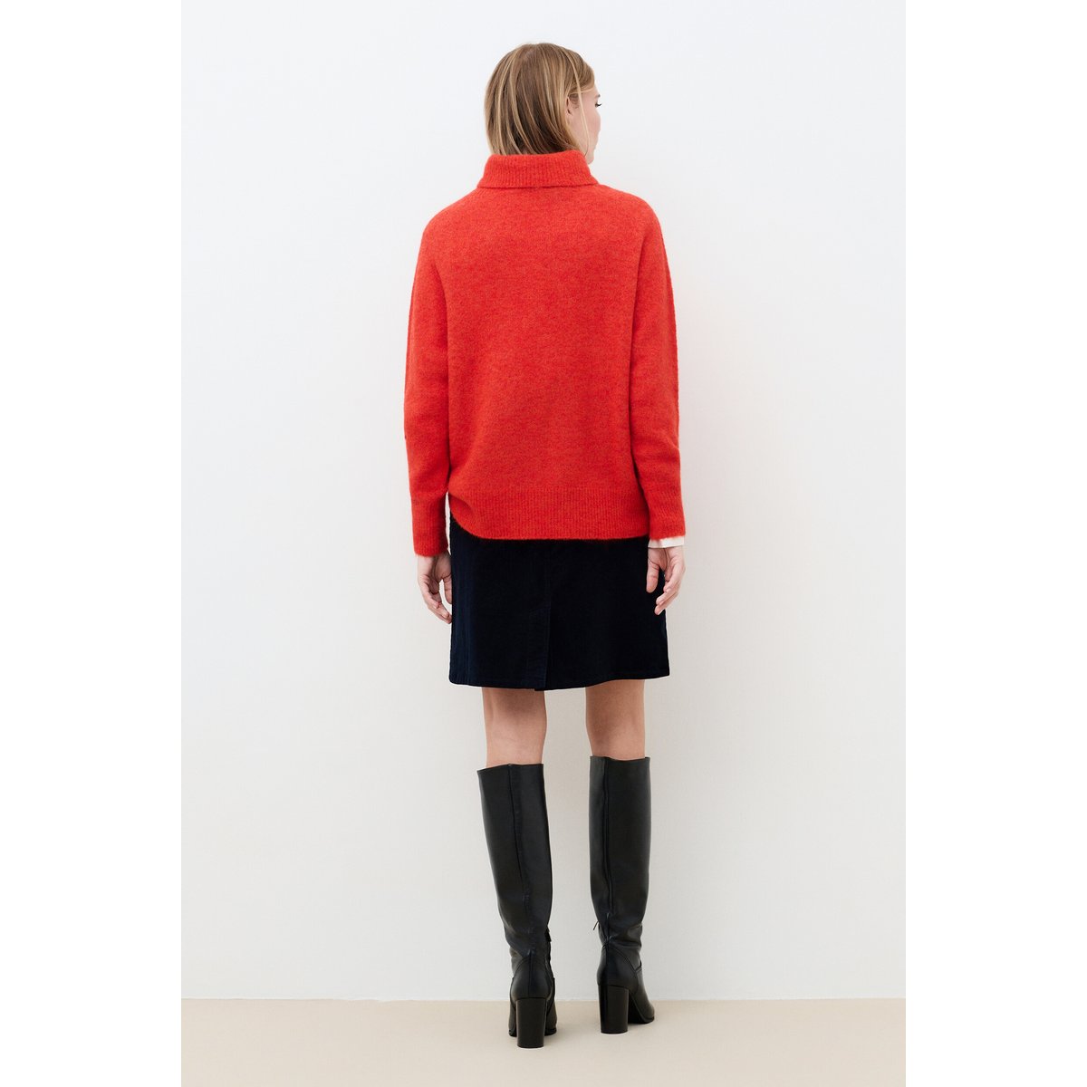 Pull droit col roulé MGEMMA orange, CAROLL