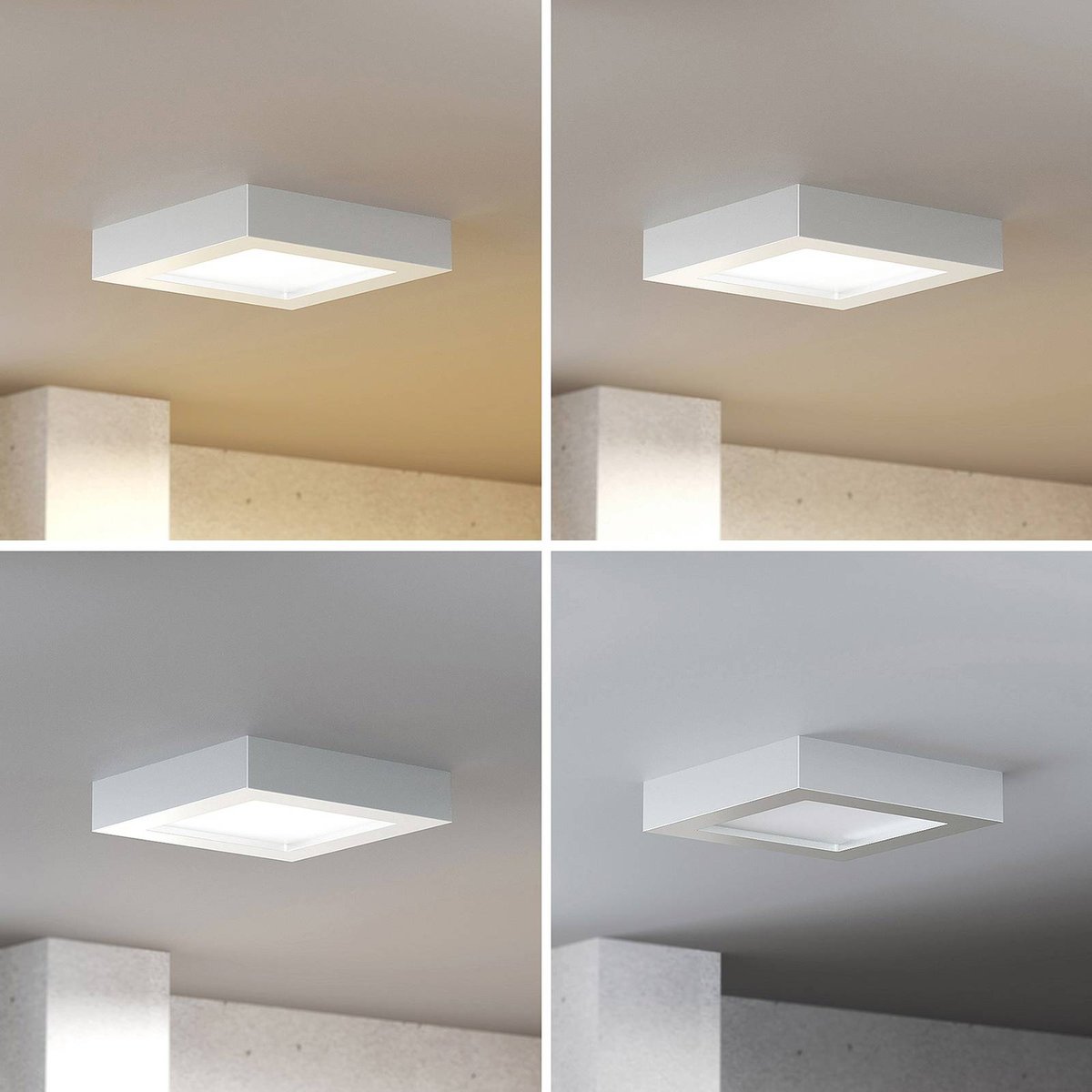 Plafonnier en aluminium moderneLED, Alette blanc, PRIOS