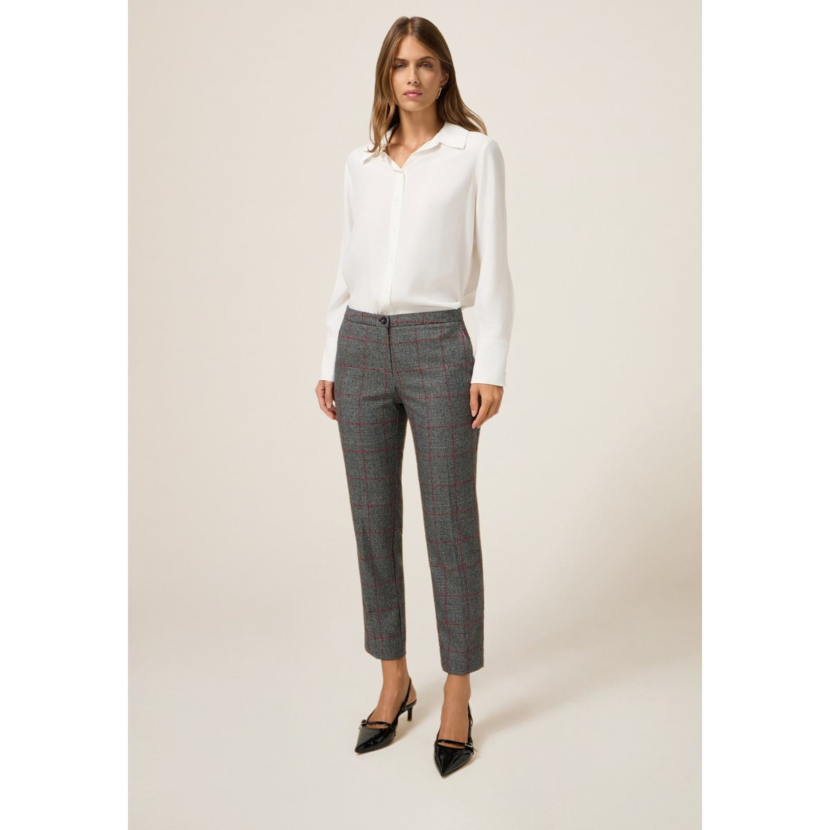 Pantalon à carreaux gris, OLTRE