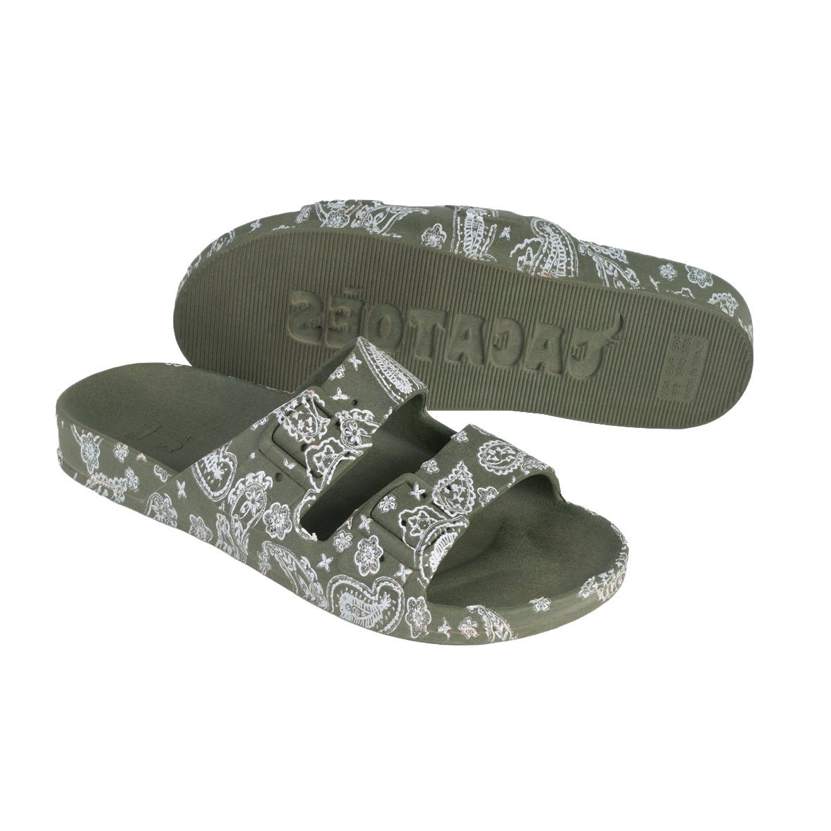 Sandales plates Enfant BANDANA kaki foncé, CACATOES