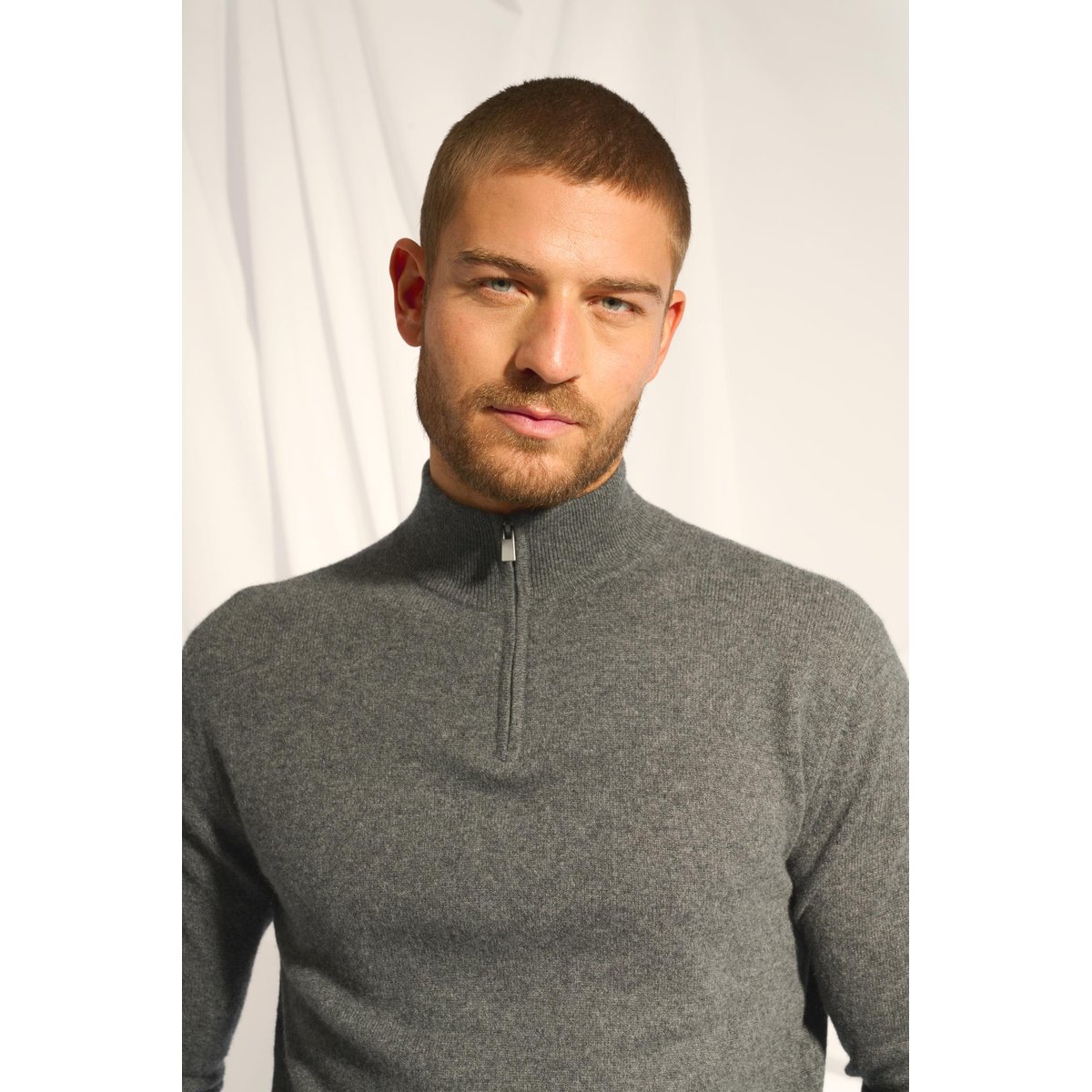 Pull Camionneur Anthracite Chiné Bradley gris anthracite chiné, JUST CASHMERE