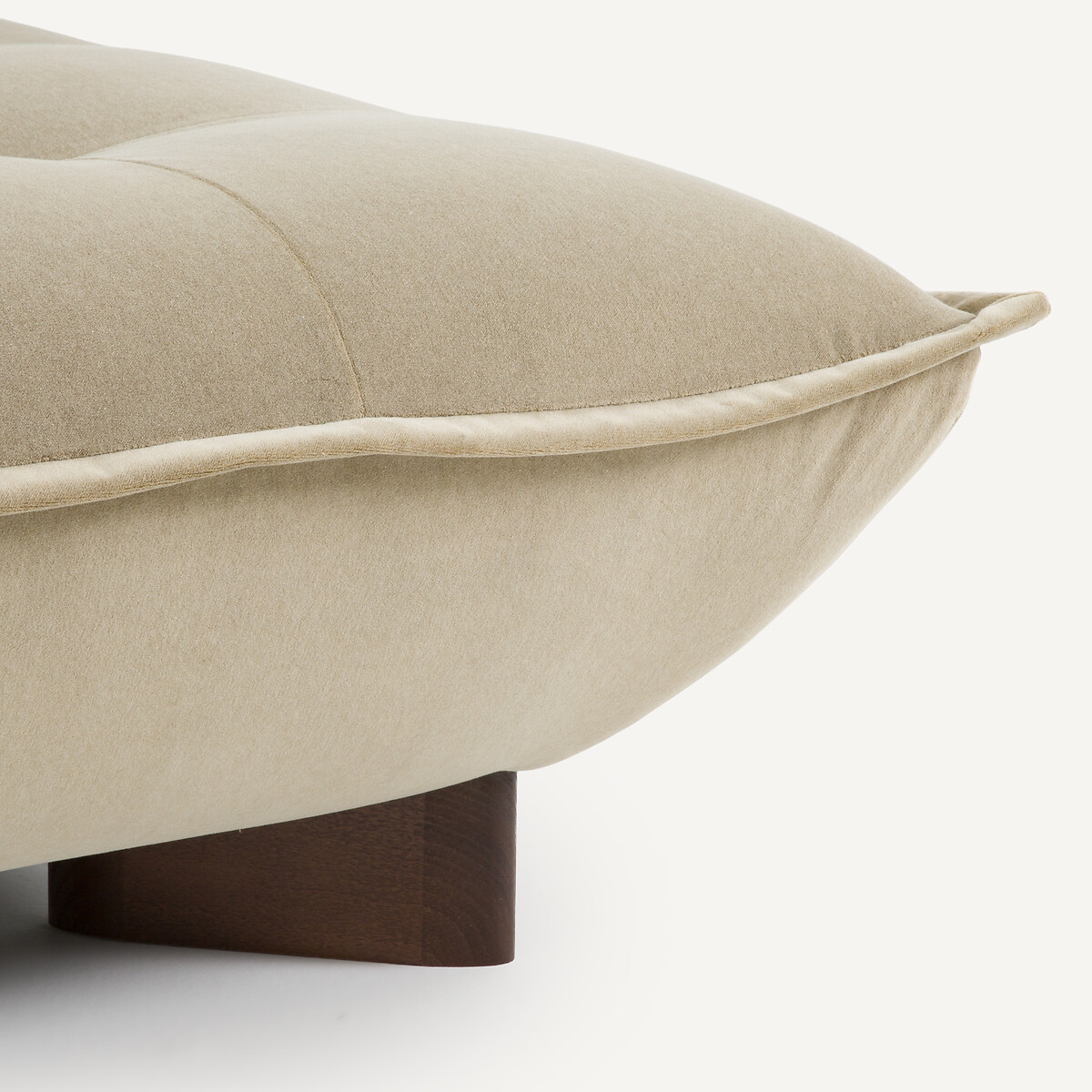 Chauffeuse modulable en velours stonewashed, KAORI gris shiitaké, AM.PM
