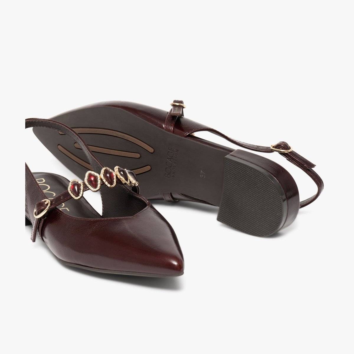 Ballerine en cuir BEVERLY violet pourpre, BOCAGE