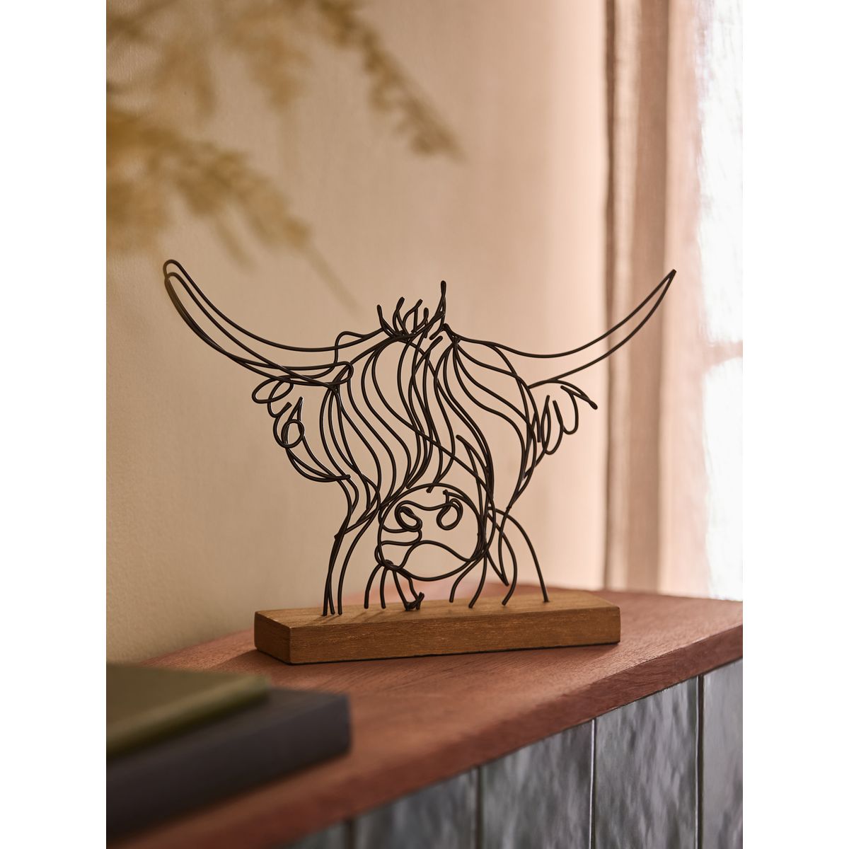 Ornement tête fil hamish highland cow noir/marron, NEXT