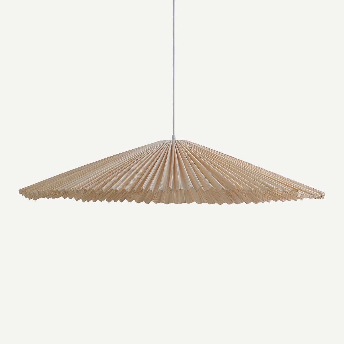 Hanglamp met plooien van geweven bamboe, Bansa naturel, AM.PM
